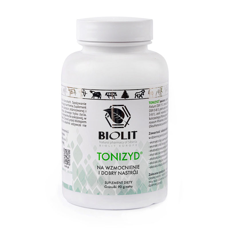 ToniZid natural adaptogenic supplement with ginseng, rhodiola, and black currant — LongaVita shop product for energy, focus, and stress resistance.